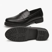 Gentry Morris Black Chunky Penny Loafers Brogue