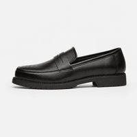Gentry Morris Black Chunky Penny Loafers Brogue