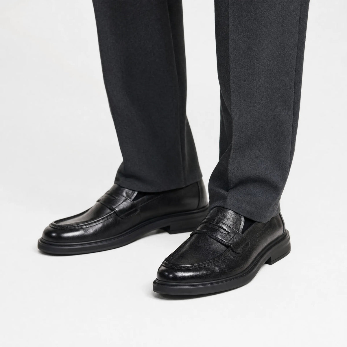 Gentry Morris Black Chunky Penny Loafers Mens