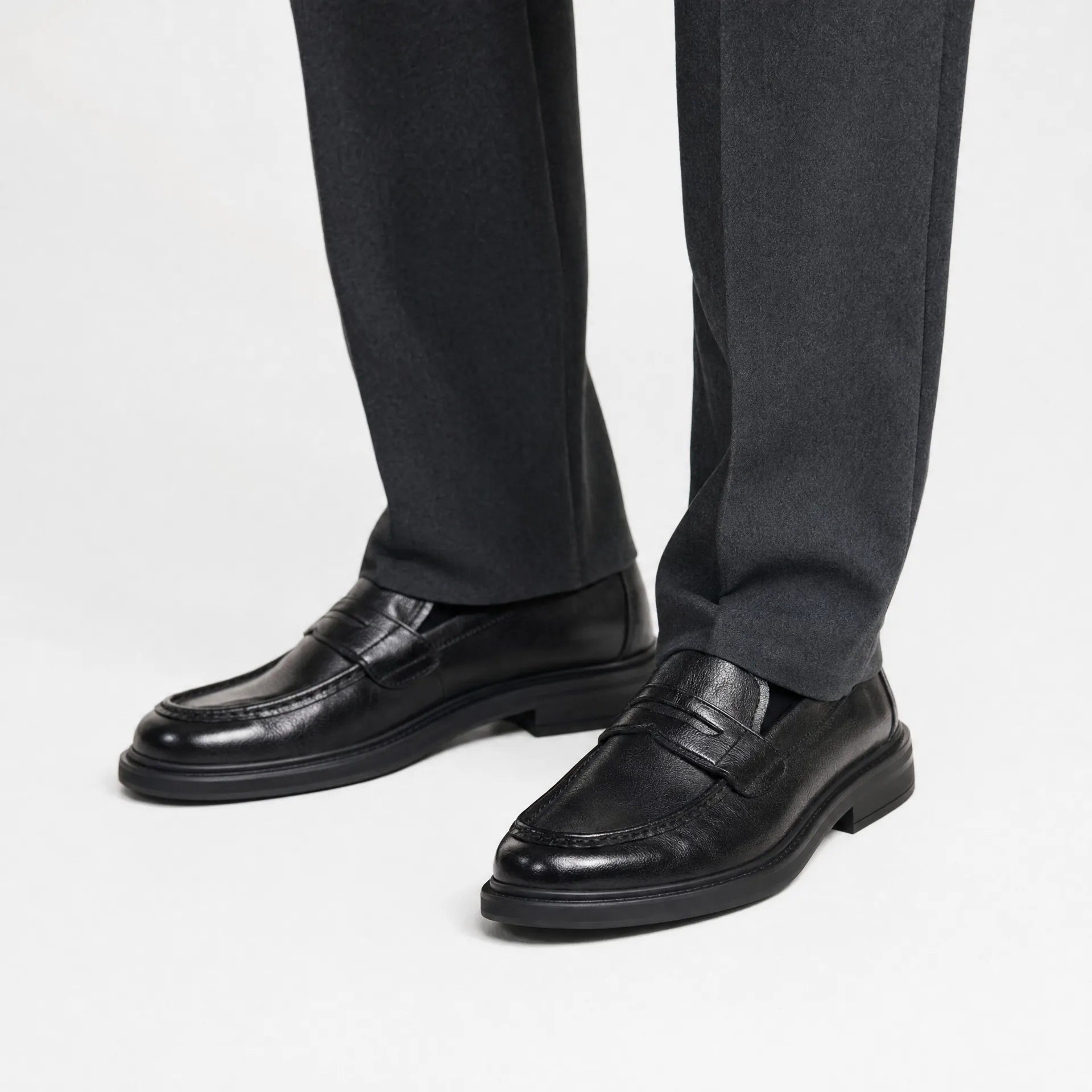 Gentry Morris Black Chunky Penny Loafers Mens