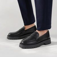 Gentry Morris Black Chunky Platform Loafers