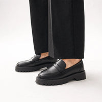 Gentry Morris Black Chunky Platform Loafers