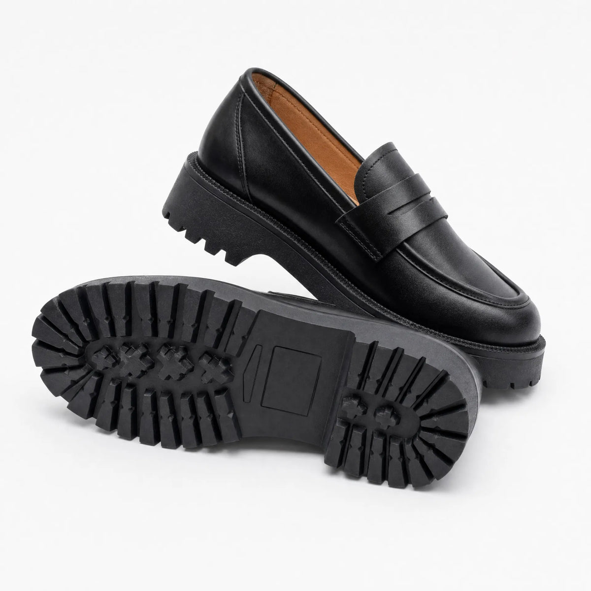 Gentry Morris Black Chunky Platform Loafers
