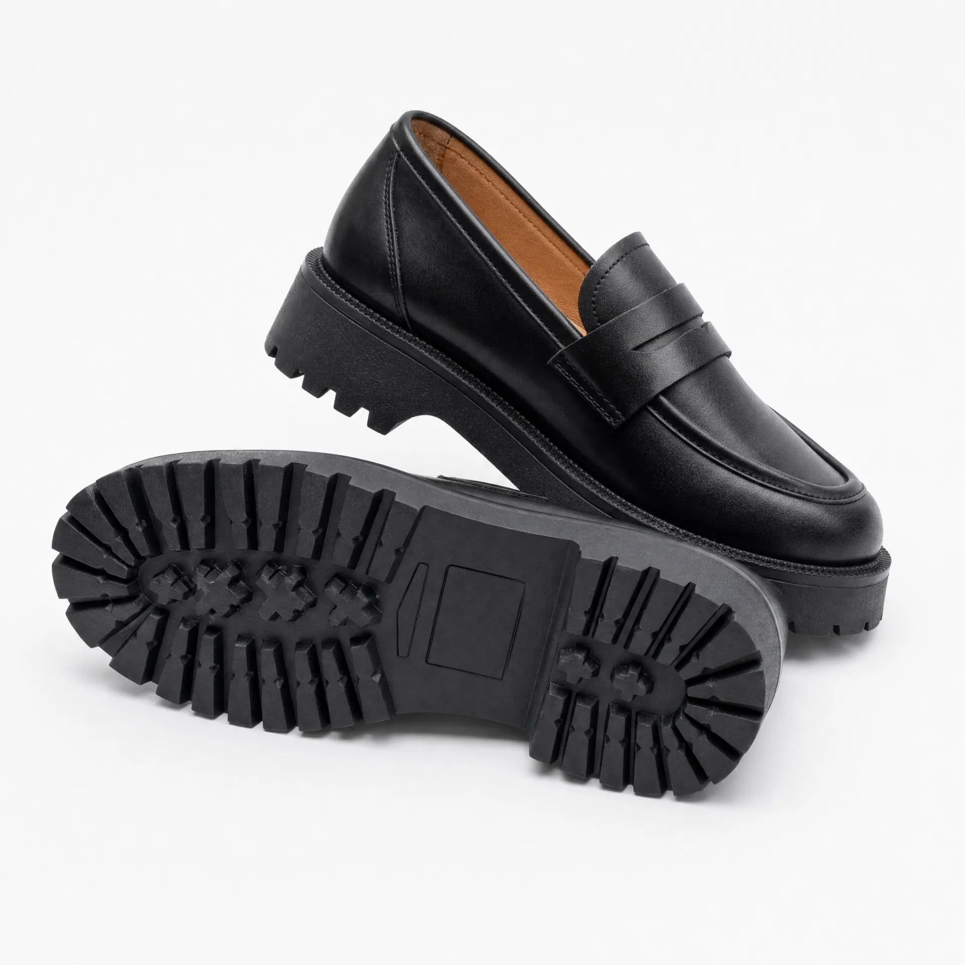 Gentry Morris Black Chunky Platform Loafers