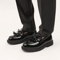 Gentry Morris Black Chunky Tassel Loafers