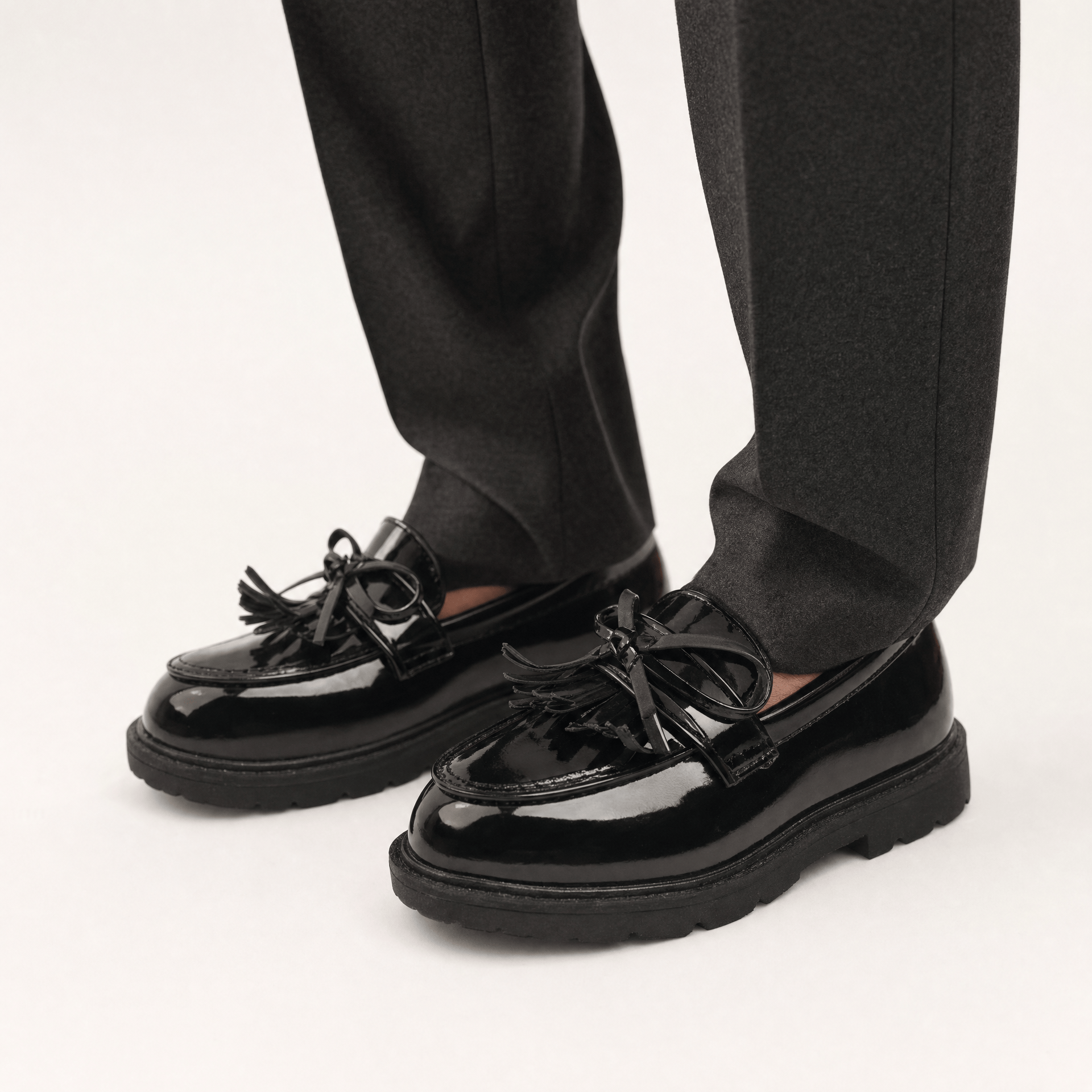 Gentry Morris Black Chunky Tassel Loafers