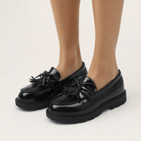 Gentry Morris Black Chunky Tassel Loafers