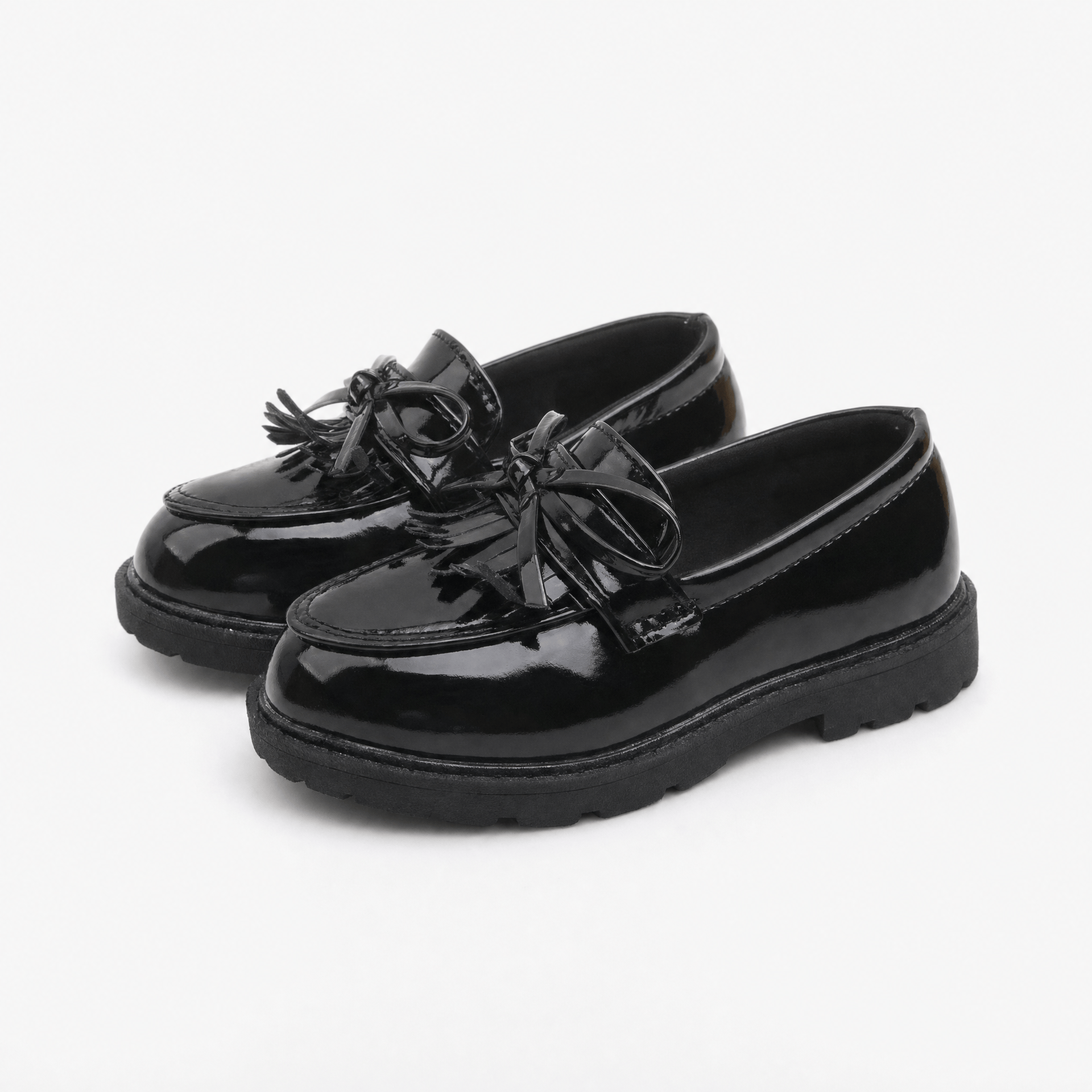 Gentry Morris Black Chunky Tassel Loafers