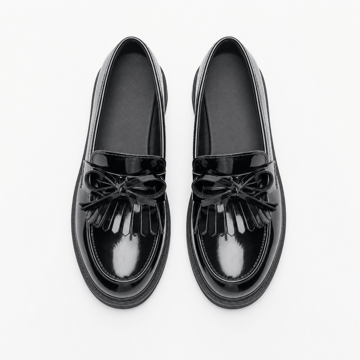 Gentry Morris Black Chunky Tassel Loafers