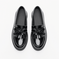 Gentry Morris Black Chunky Tassel Loafers