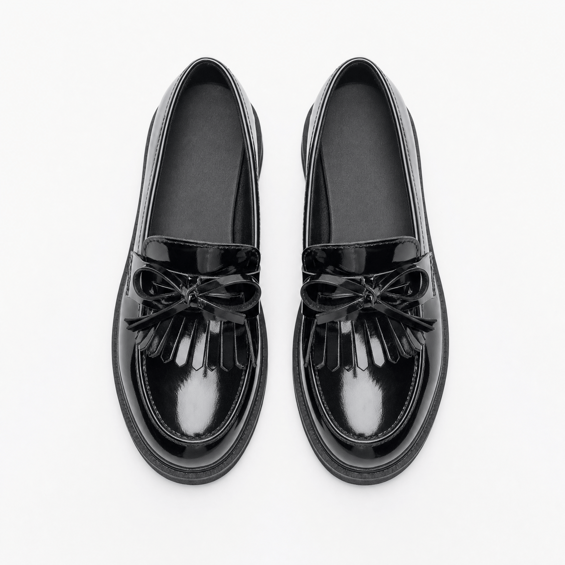 Gentry Morris Black Chunky Tassel Loafers