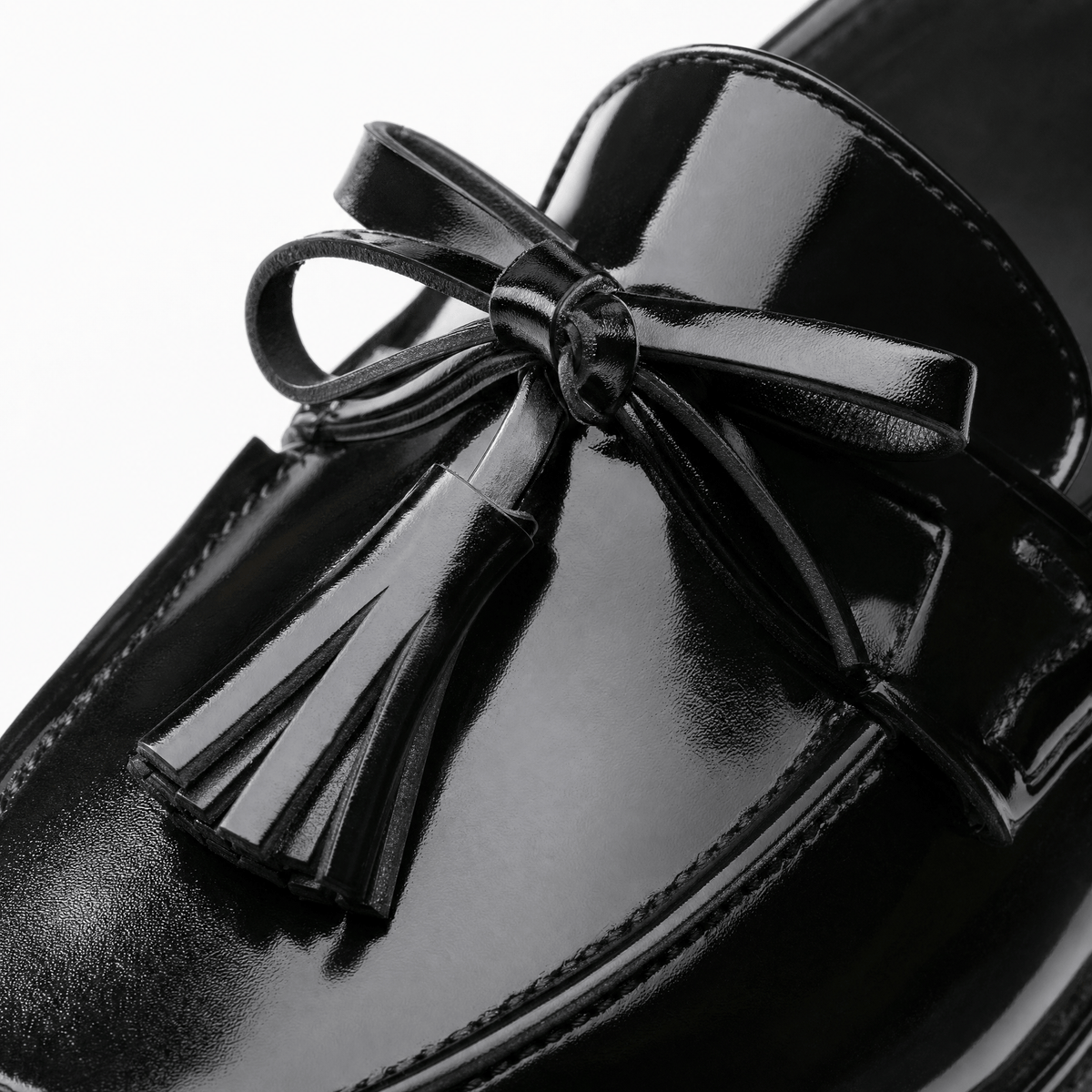 Gentry Morris Black Chunky Tassel Loafers