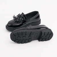 Gentry Morris Black Chunky Tassel Loafers