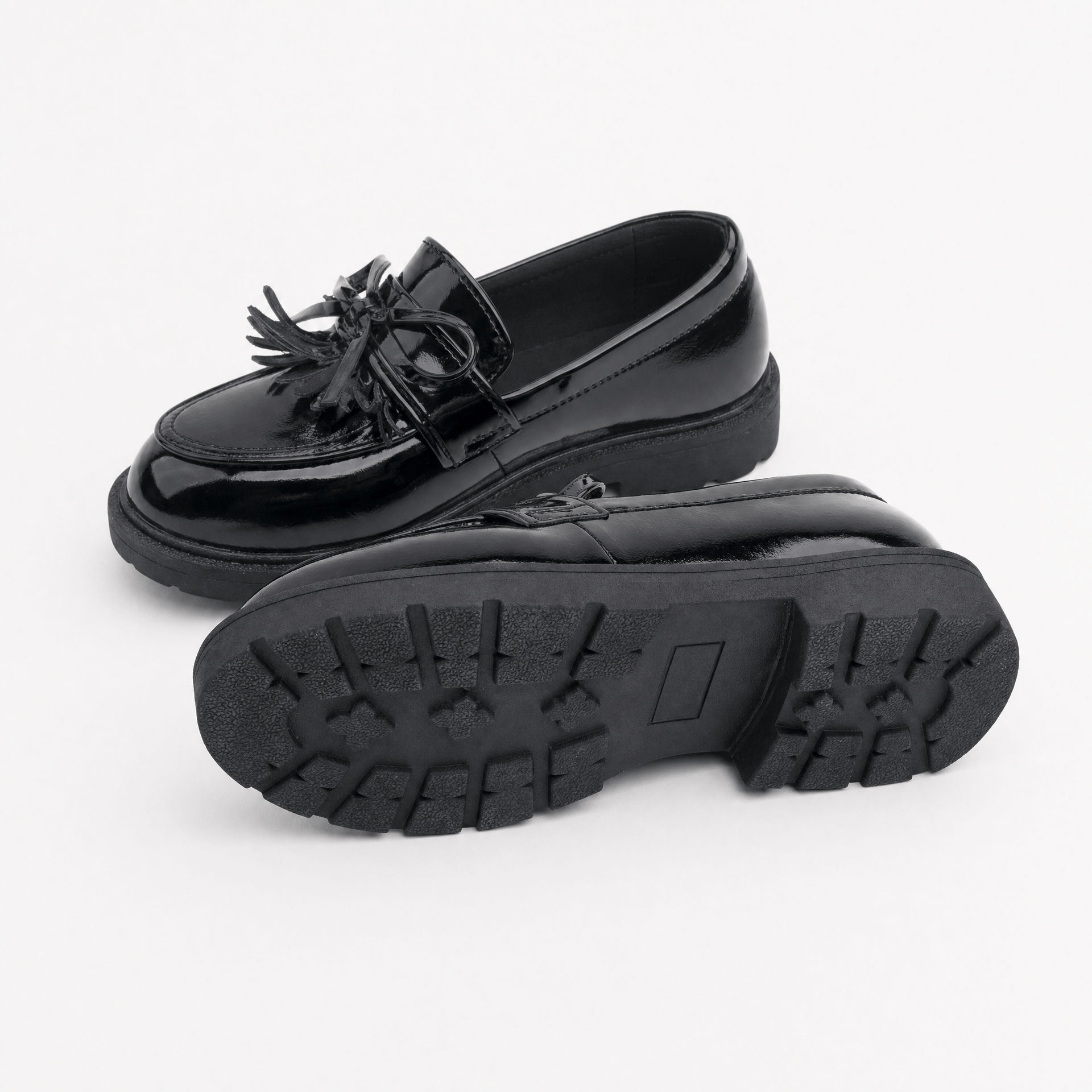 Gentry Morris Black Chunky Tassel Loafers