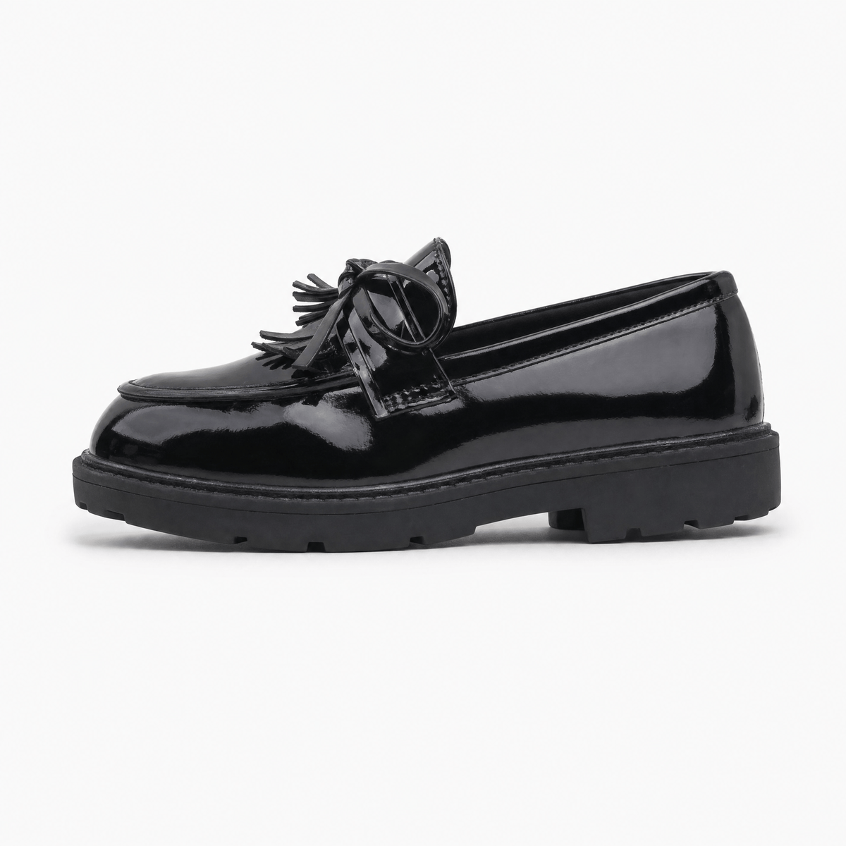 Gentry Morris Black Chunky Tassel Loafers