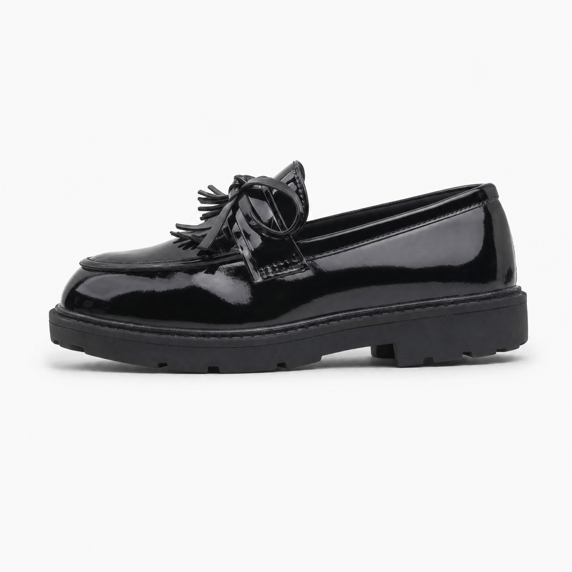 Gentry Morris Black Chunky Tassel Loafers