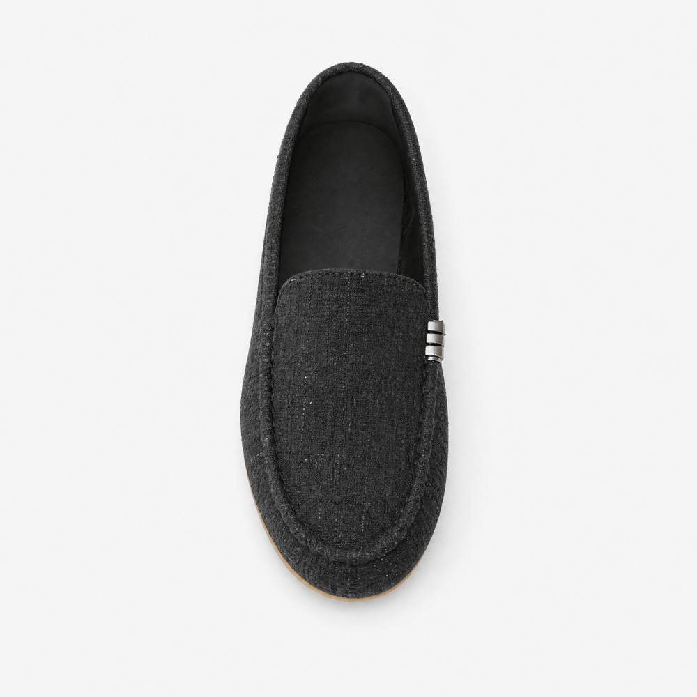 Gentry Morris Black Fabric Bar Loafers