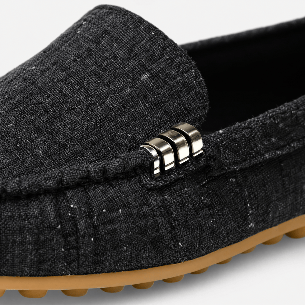 Gentry Morris Black Fabric Bar Loafers