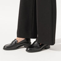 Gentry Morris Black Heeled Loafers Block Heel