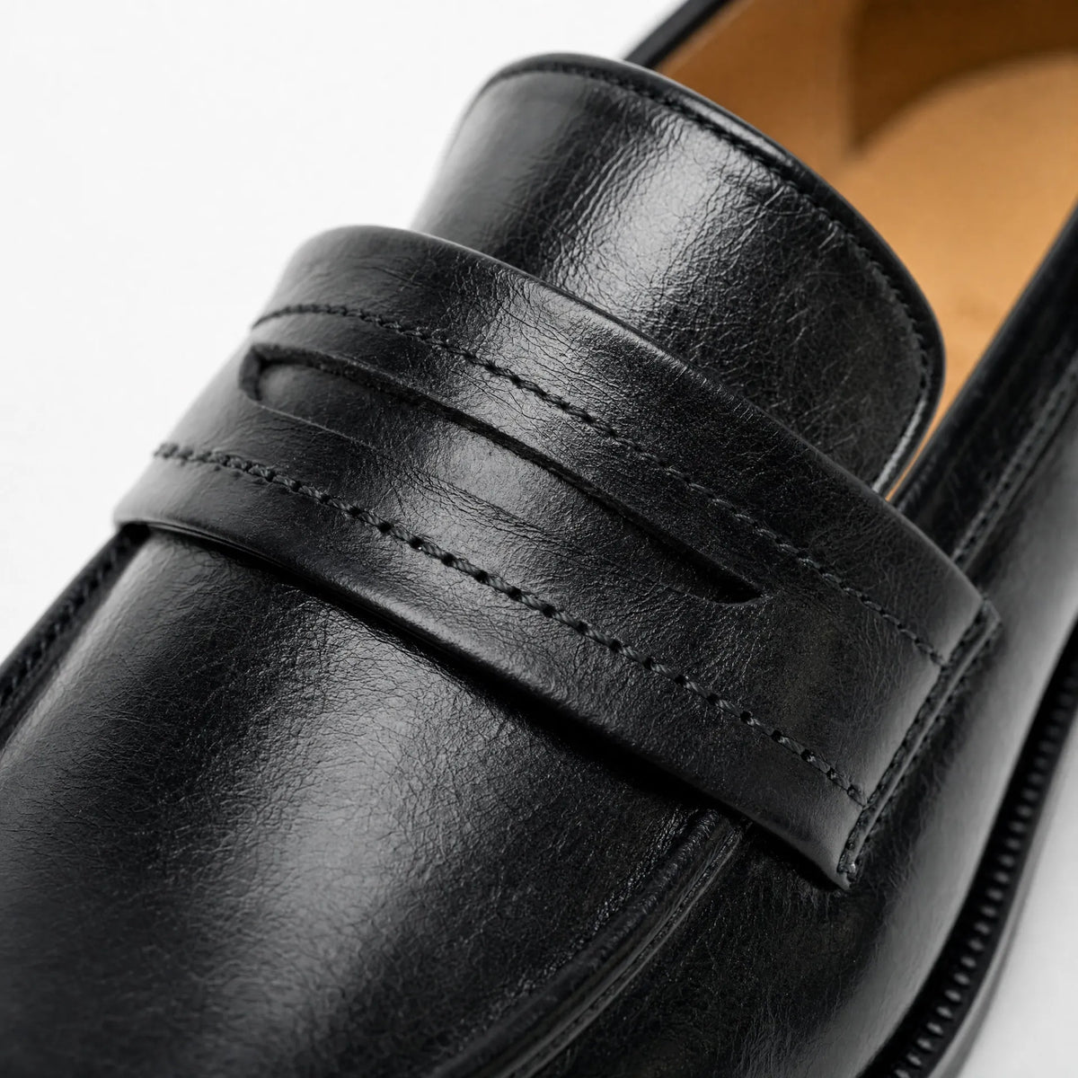 Gentry Morris Black Heeled Loafers Block Heel