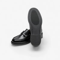 Gentry Morris Black Heeled Loafers Block Heel