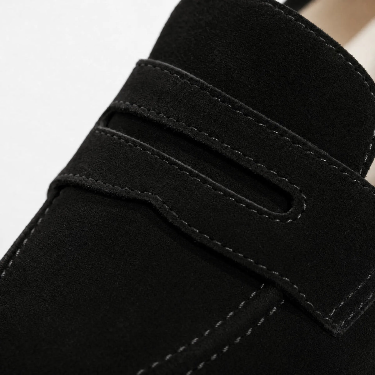 Gentry Morris Black Heeled Suede Loafers