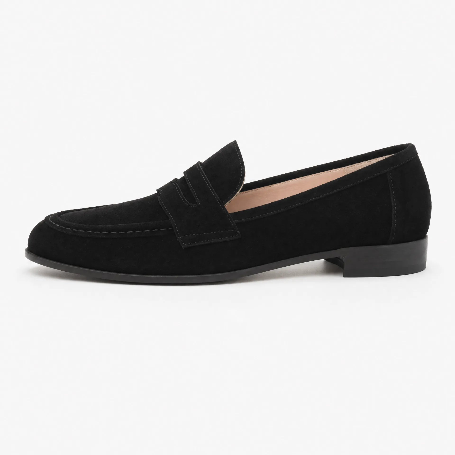 Gentry Morris Black Heeled Suede Loafers