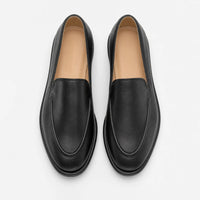 Gentry Morris Black Leather Flat Loafers