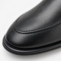 Gentry Morris Black Leather Flat Loafers