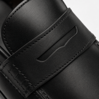 Gentry Morris Black Loafers Block Heel Square