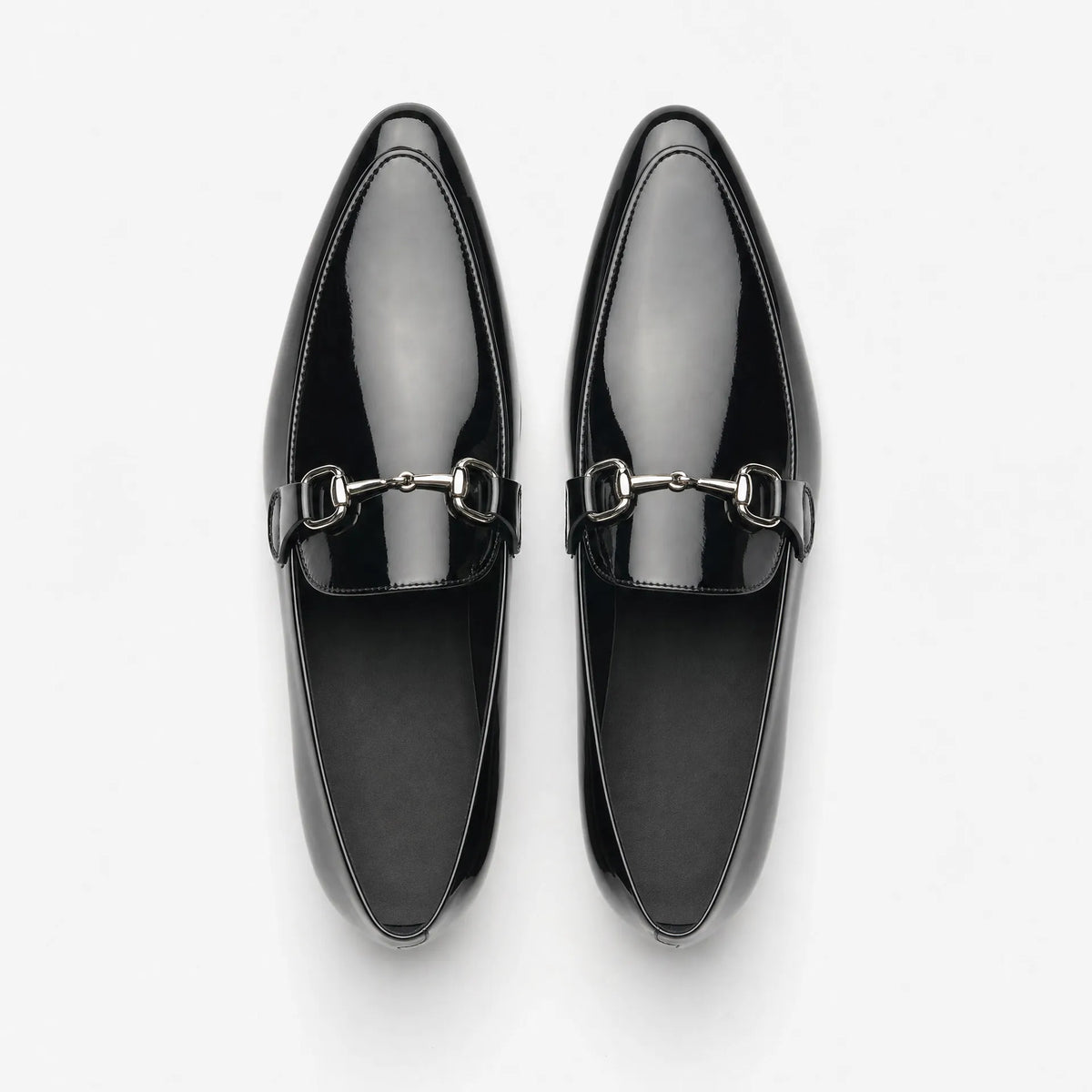 Gentry Morris Black Patent Horsebit Mens Loafers