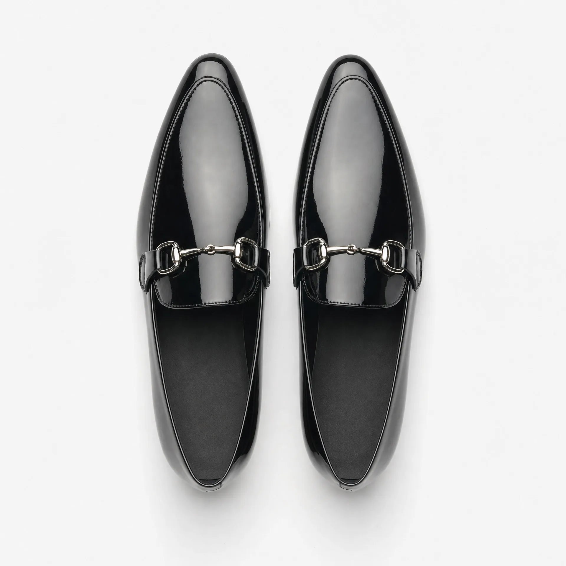 Gentry Morris Black Patent Horsebit Mens Loafers