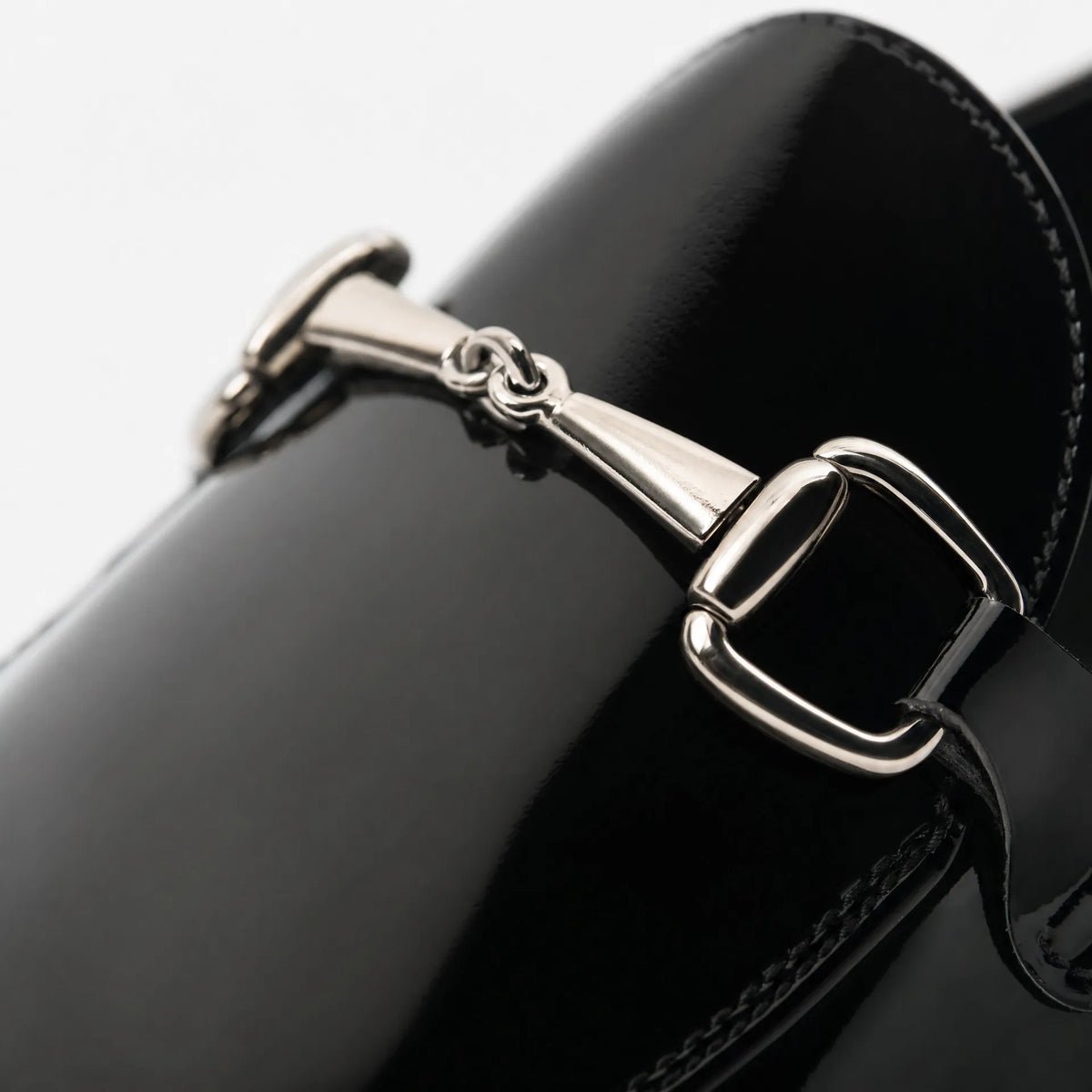 Gentry Morris Black Patent Horsebit Mens Loafers
