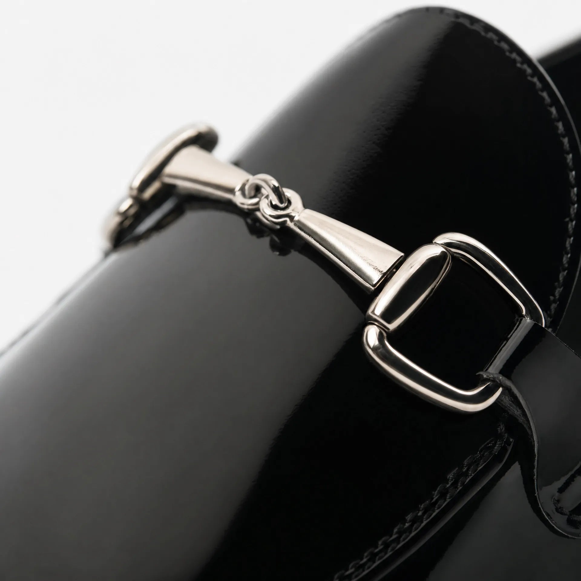 Gentry Morris Black Patent Horsebit Mens Loafers