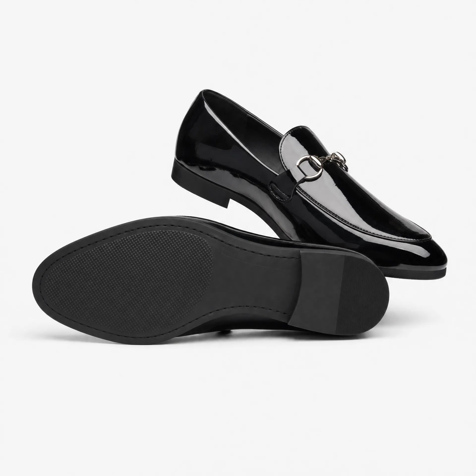 Gentry Morris Black Patent Horsebit Mens Loafers