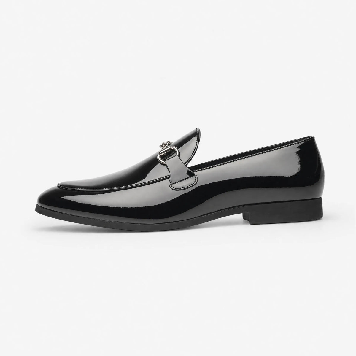 Gentry Morris Black Patent Horsebit Mens Loafers