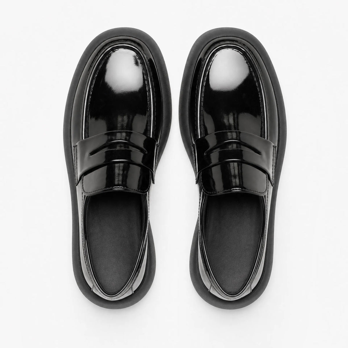 Gentry Morris Black Patent Platform Loafers Men