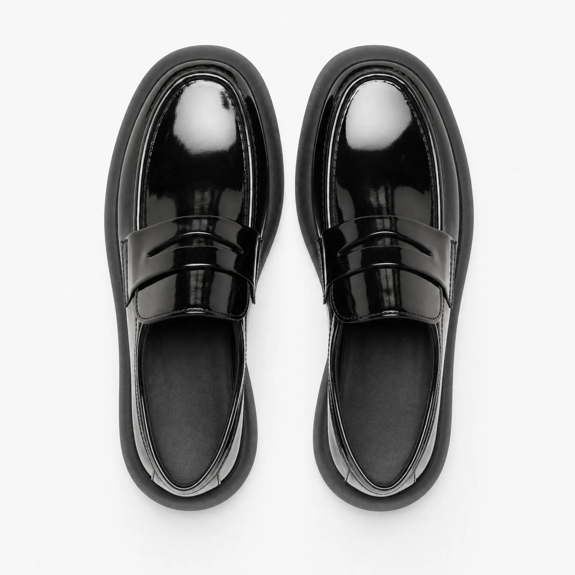 Gentry Morris Black Patent Platform Loafers Men