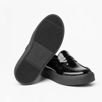 Gentry Morris Black Patent Platform Loafers Men
