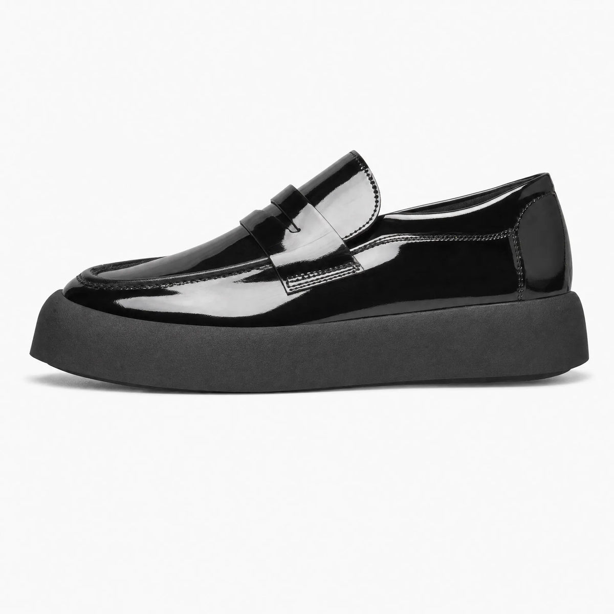 Gentry Morris Black Patent Platform Loafers Men