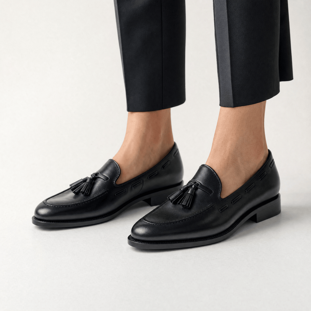 Gentry Morris Black Patent Tassel Loafers Formal