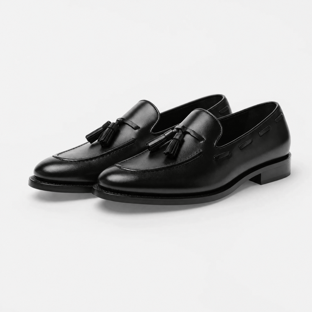 Gentry Morris Black Patent Tassel Loafers Formal