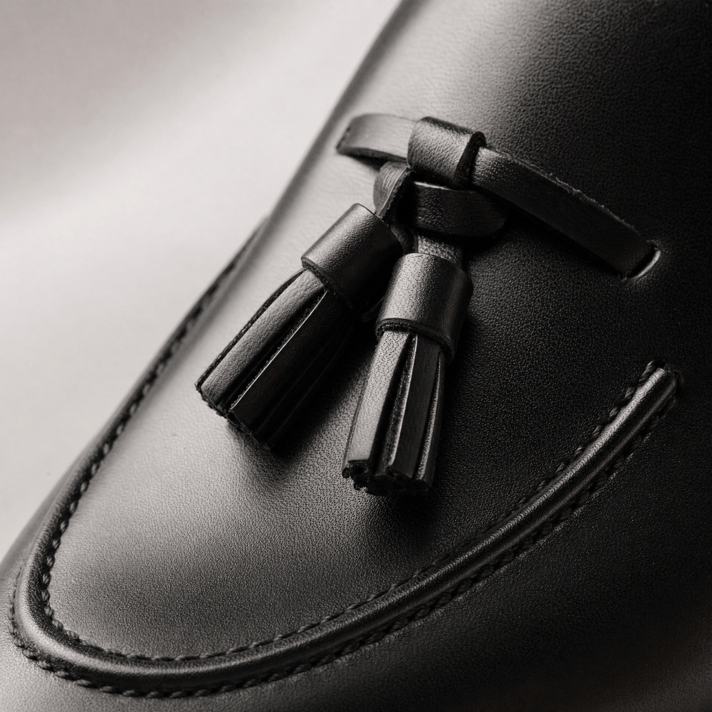 Gentry Morris Black Patent Tassel Loafers Formal