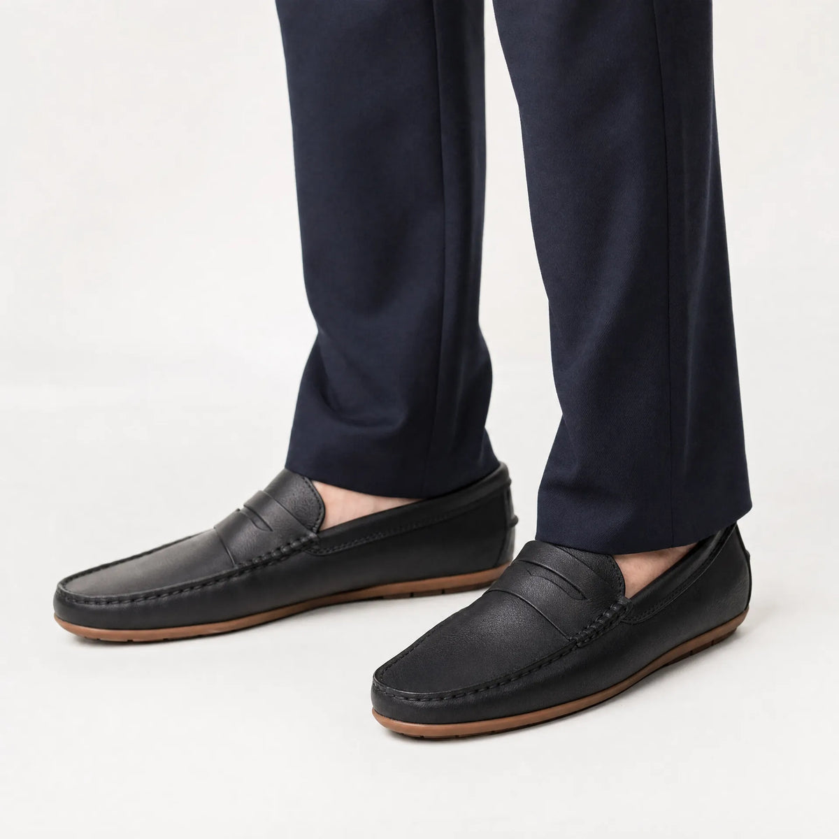 Gentry Morris Black Penny Loafers Flat Style