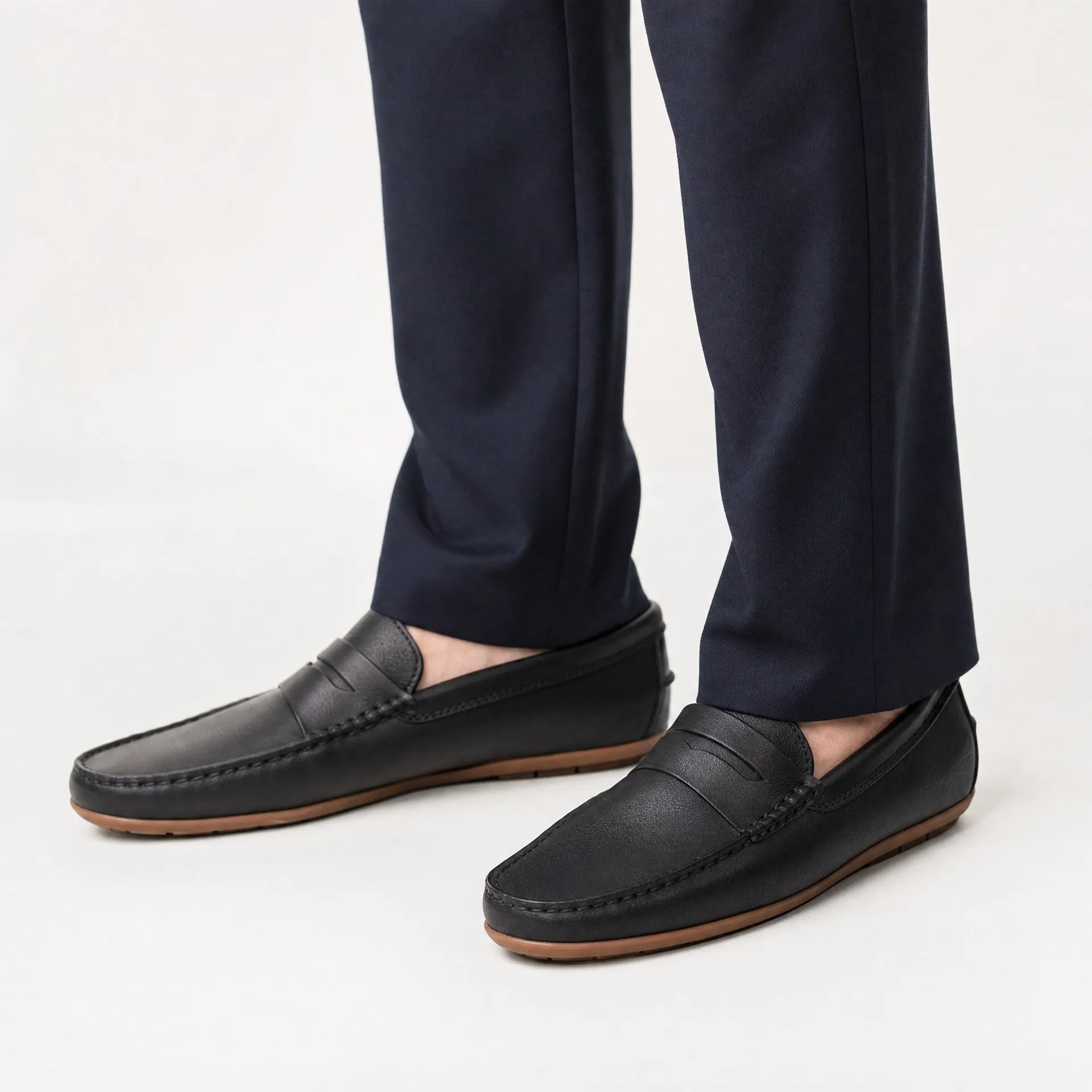 Gentry Morris Black Penny Loafers Flat Style