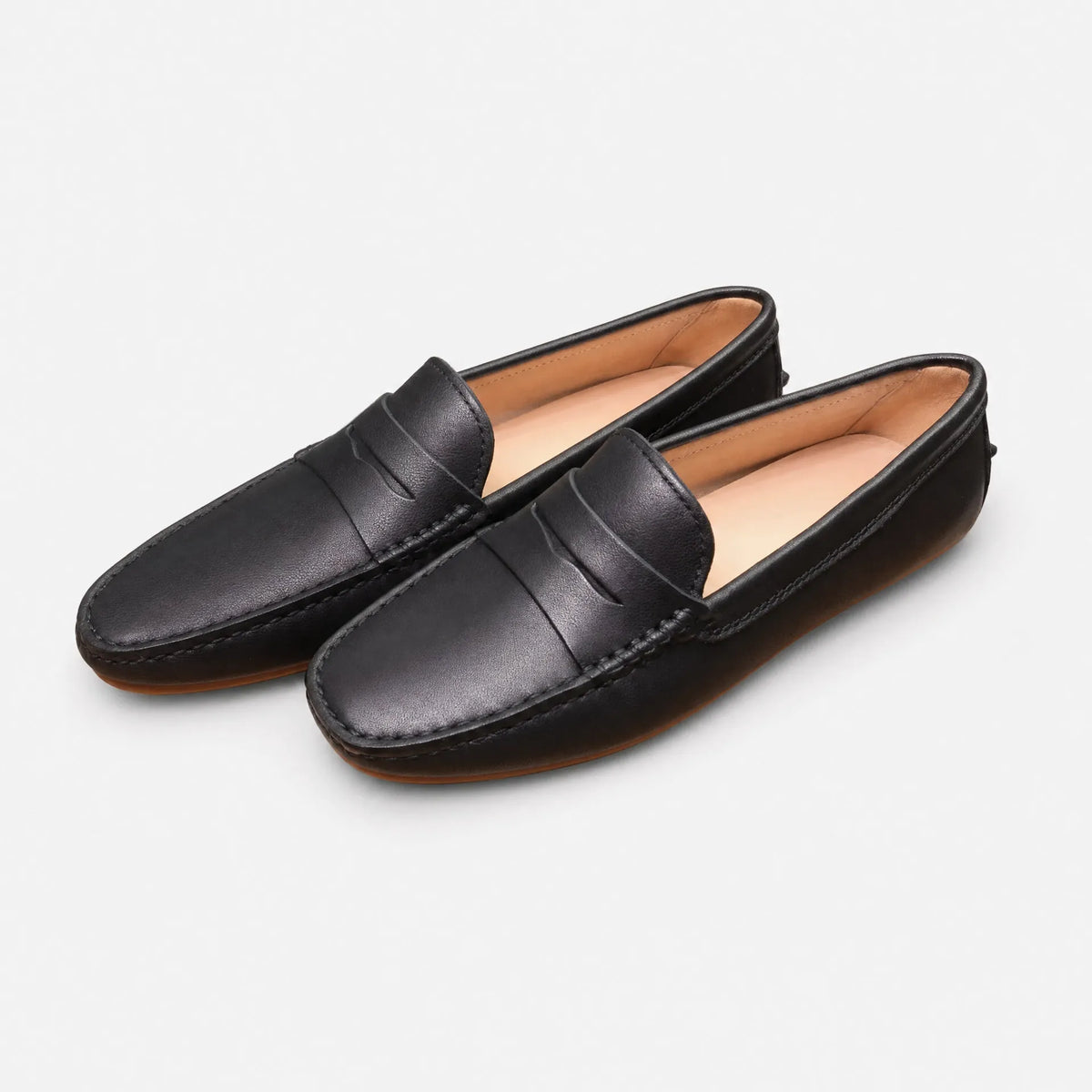 Gentry Morris Black Penny Loafers Flat Style