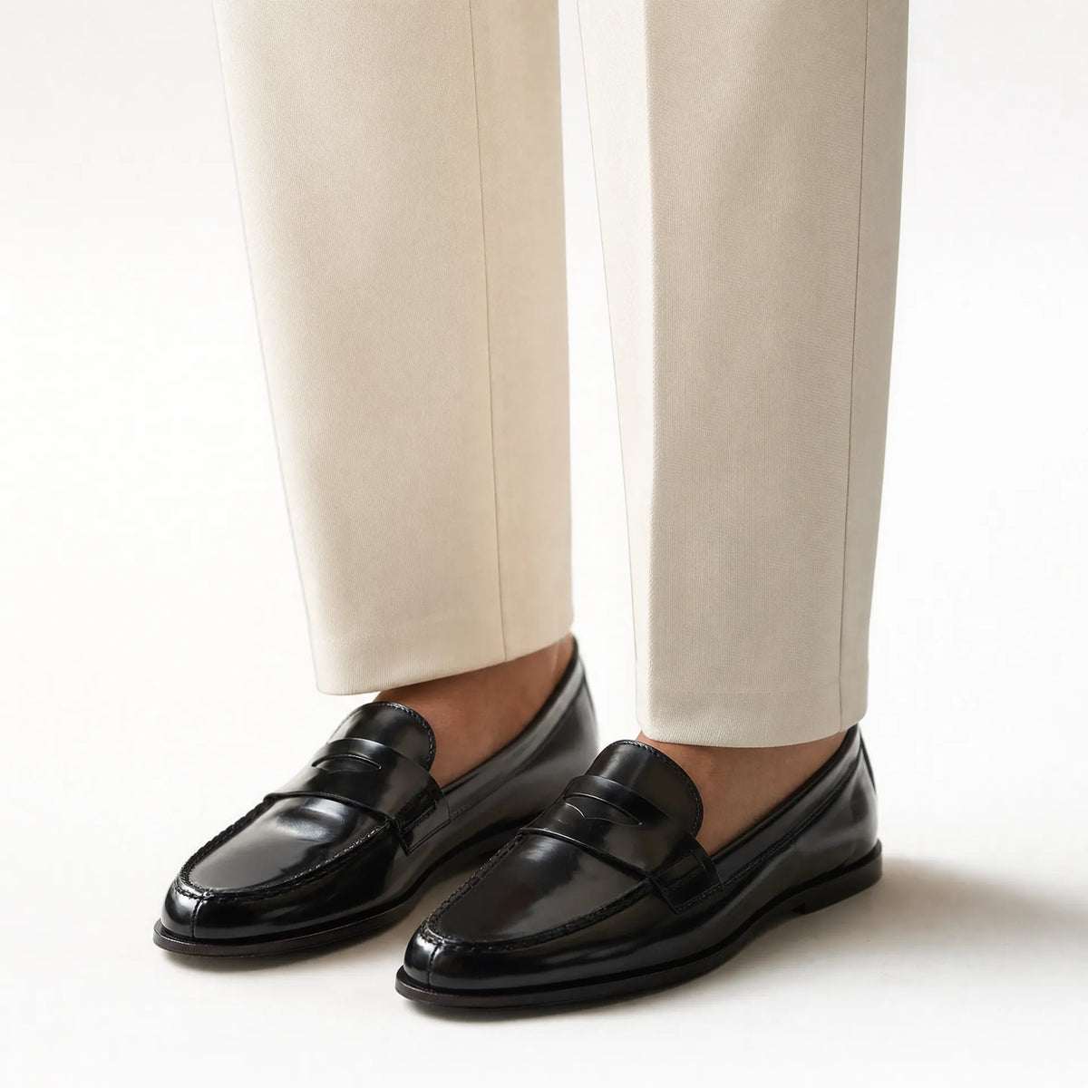 Gentry Morris Black Penny Loafers Polished Formal