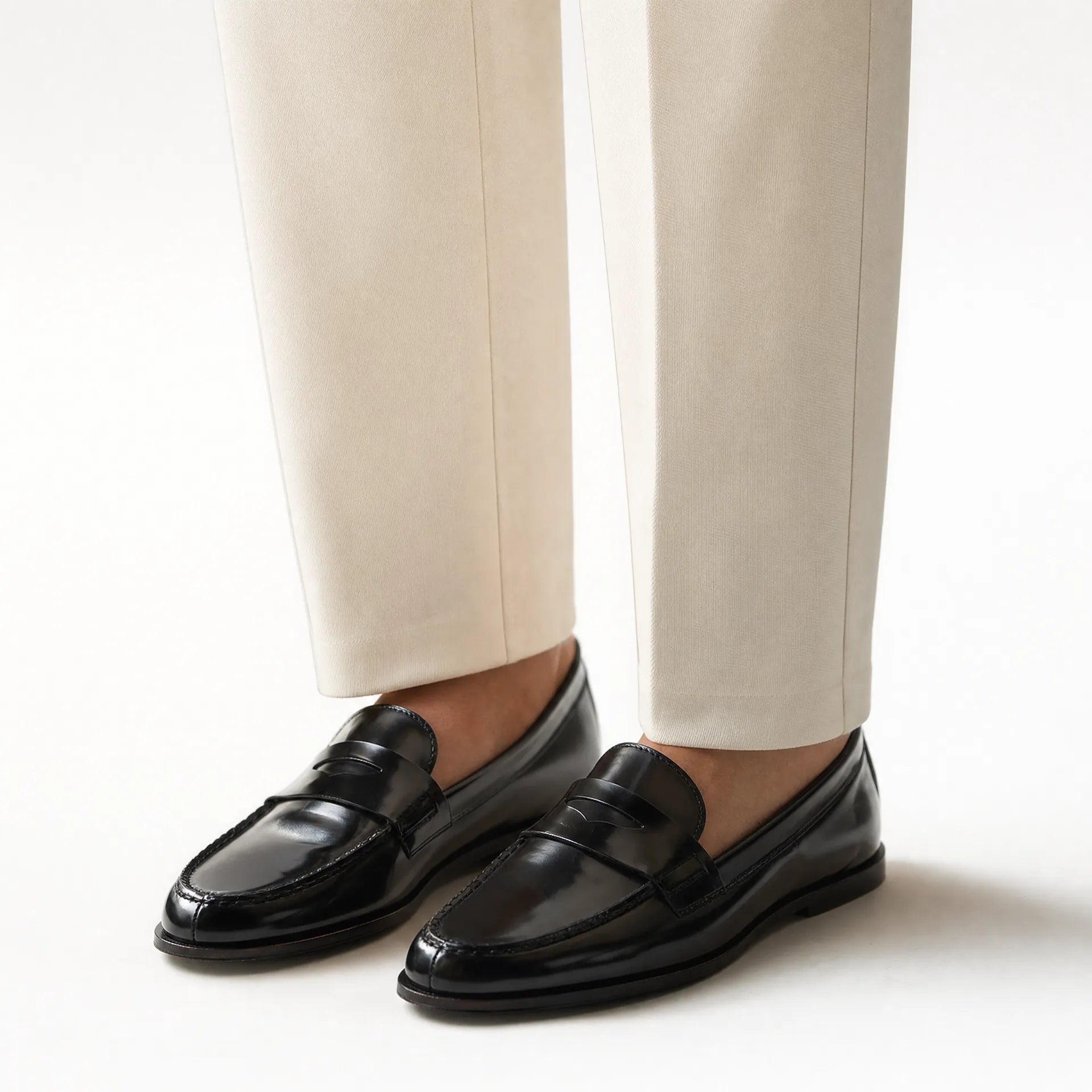 Gentry Morris Black Penny Loafers Polished Formal