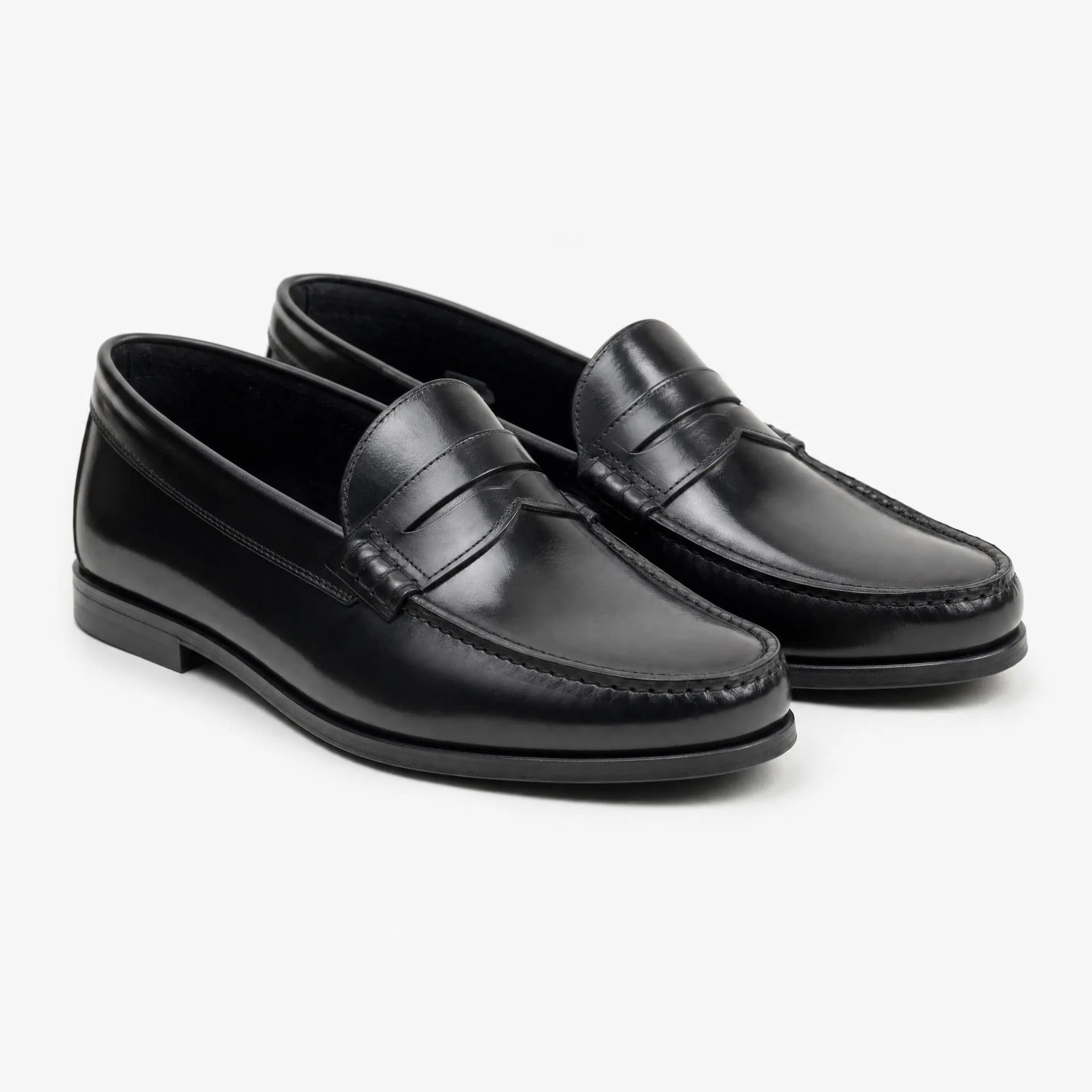 Gentry Morris Black Penny Loafers Polished Formal