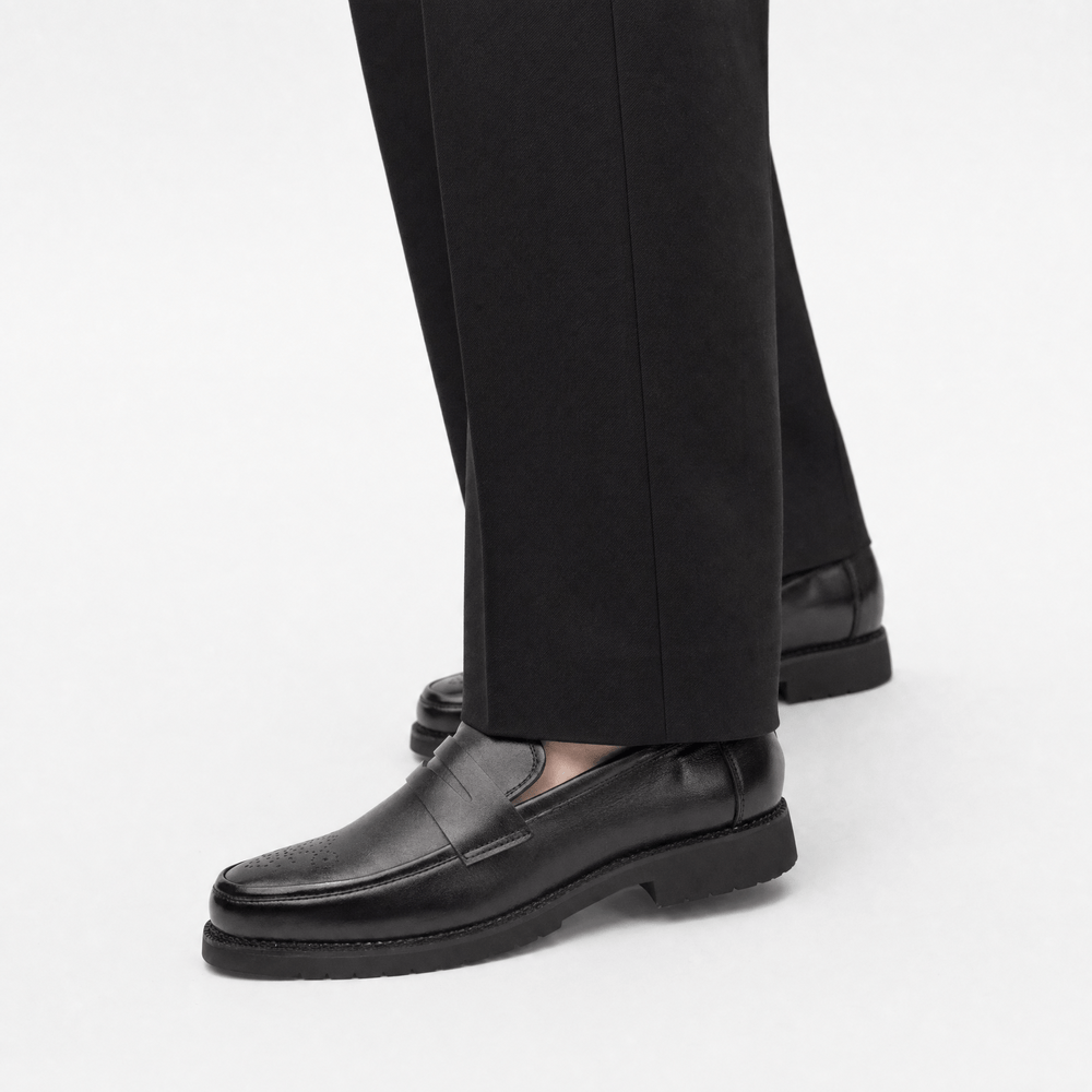 Gentry Morris Black Penny Mens Loafers Formal